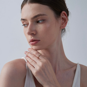 Bague empilable en forme de branche de feuille d'olivier