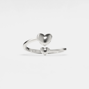 Anello a doppio cuore sovrapposto bypass