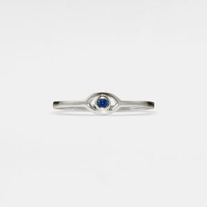 Blue Evil Eye Stacking Band Ring