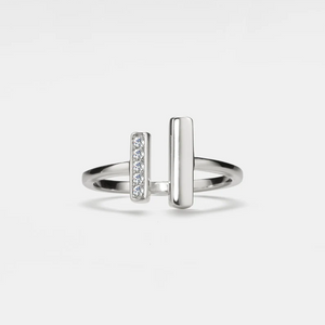 Colorless Gemstone Stacking Wire Ring