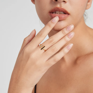 Colorless Gemstone Stacking Wire Ring