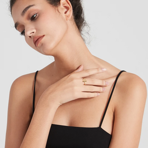 Colorless Gemstone Stacking Wire Ring