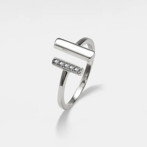 Colorless Gemstone Stacking Wire Ring