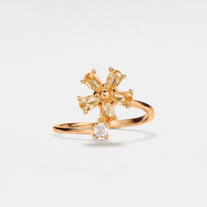 Orange Flower Fidget Spinner Bypass Ring