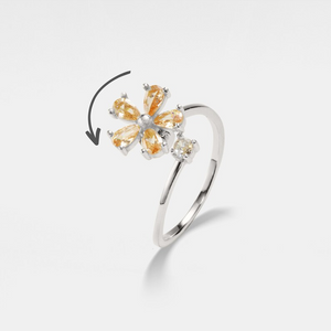 Orange Flower Fidget Spinner Bypass Ring