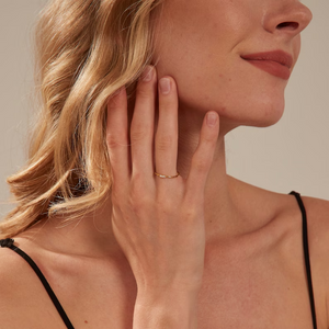 Dainty Gold Flower Stacking Thin Band Ring