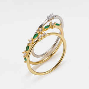 Dainty Gold Flower Stacking Thin Band Ring