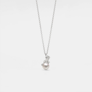 Dainty Cat Pearl Charm Pendant Necklace