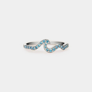 Blue Stone Ocean Sea Wave Beach Ring