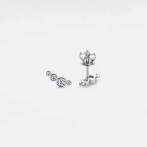 Boucles d'oreilles puces plates en moissanite pour mariage