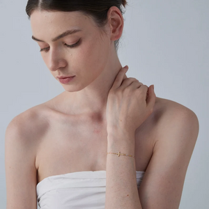 Cross Boho Color Bead Stacking Bracelet