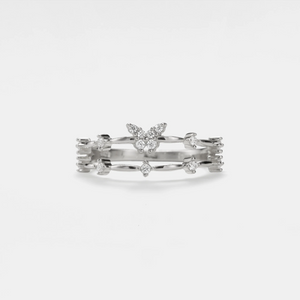 Double Row Butterfly Stacking Ring