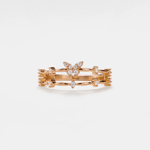 Double Row Butterfly Stacking Ring