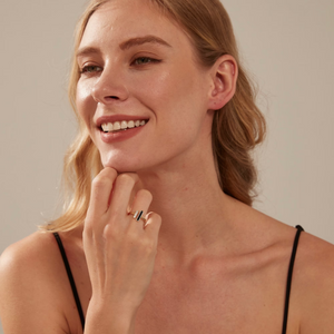 Mother Of Pearl Agate Stacking Wire Ring