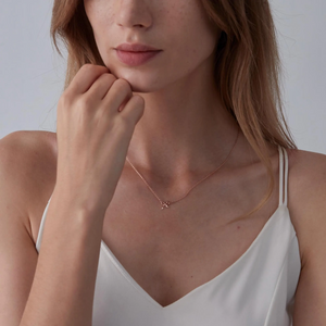 Tiny Small Bow Ribbon Pendant Necklace