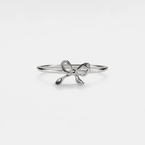 Bow Tie Bowknot Stacking Thin Band Ring