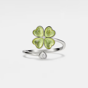 Green Four Leaf Clover Fidget Spinner Ring