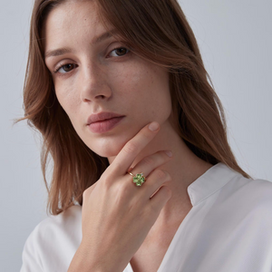 Green Four Leaf Clover Fidget Spinner Ring