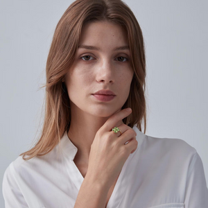 Green Four Leaf Clover Fidget Spinner Ring