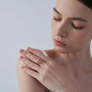 Turkish Evil Eye Nazar Three Row Bypass Ring