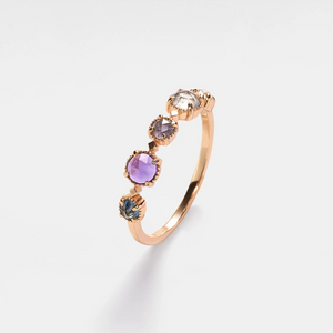 Multi-Stone Natural Crystal Stacking Ring
