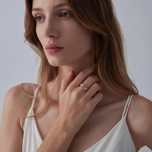 Natural Rose Quartz Crystal Statement Ring