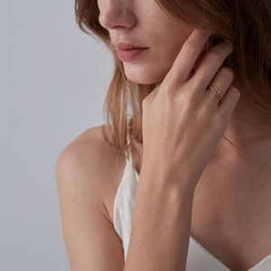 Vintage Peridot Two Stacking Ring Set