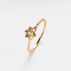 Vintage Peridot Two Stacking Ring Set