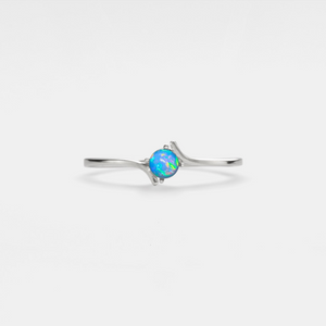 Natural Opal Stacking Thin Bypass Ring