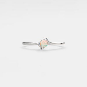 Natural Opal Stacking Thin Bypass Ring