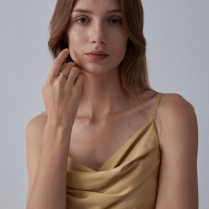 Natural Opal Stacking Thin Bypass Ring