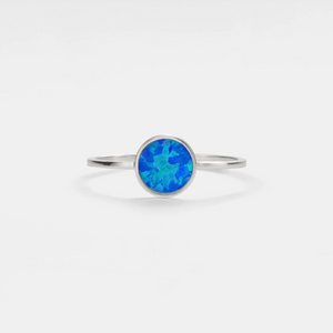 Natürlicher Opal-Stapelring mit dünnem Band