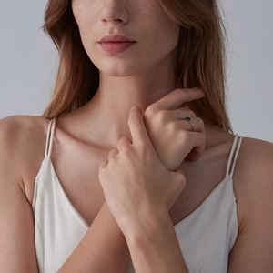 Natürlicher Opal-Stapelring mit dünnem Band