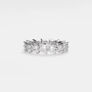 Anello Eternity con Gemma a Cuore Rosa Tagliata