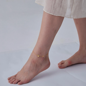 Two Butterfly Charm Ankle Bracelet Anklet
