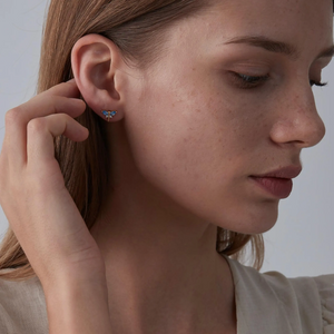 Tiny Small Blue Dragonfly Stud Earrings