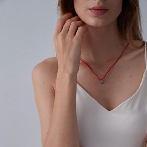 Turkish Evil Eye Charm Red Rope Necklace