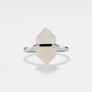 Hexagon Moonstone Crystal Statement Ring