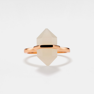 Hexagon Moonstone Crystal Statement Ring