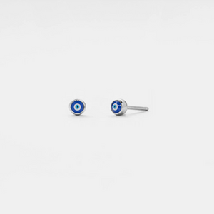 Piccoli Orecchini a Bottone con Occhio Turco Maligno