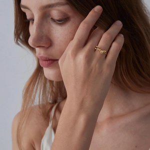 Dainty Bow Tie Stacking Band Ring