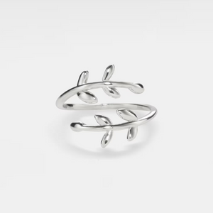 Olive Tree Leaf Stacking Bypass Ring