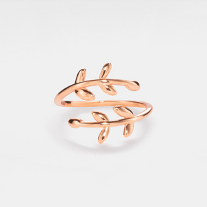 Olive Tree Leaf Stacking Bypass Ring