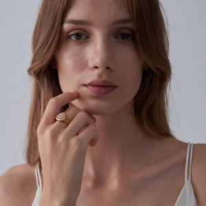 Natural Rose Quartz Crystal Statement Ring