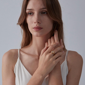 Natural Rose Quartz Crystal Statement Ring