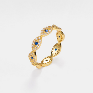 Turkish Evil Eye Stacking Band Ring