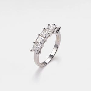 Five Princess-Cut Moissanite Statement Ring