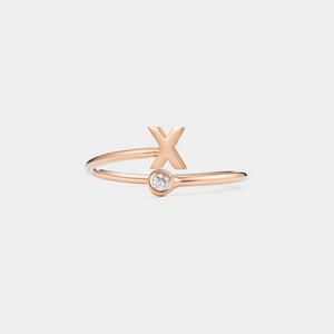 Custom Initial Letter Stacking Bypass Ring