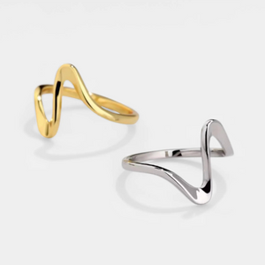 Ocean Sea Wave Beach Stacking Band Ring