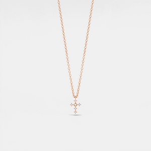 Tiny Small Cross Charm Pendant Necklace